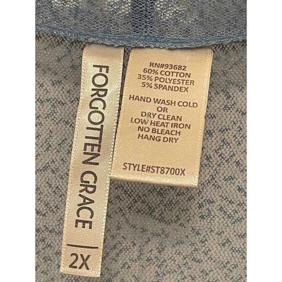 Forgotten Grace Lace Cardigan OPEN WOMEN'S 2X Blue - Picture 3 of 12